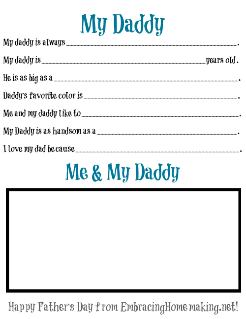 Printable Father's Day Card - So CUTE!