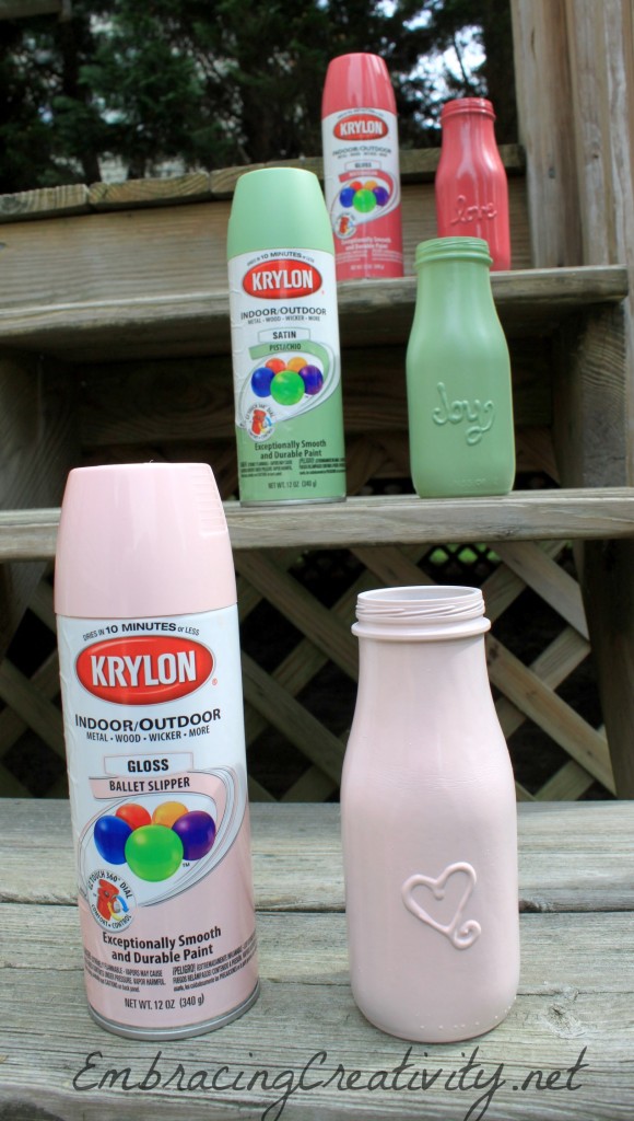 Spray Painted Bottles